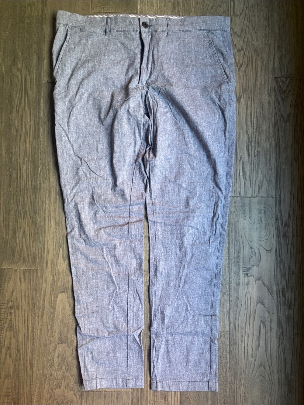 Jack & Jones | Light Blue Chambray Chinos Linen Blend Size 36X32